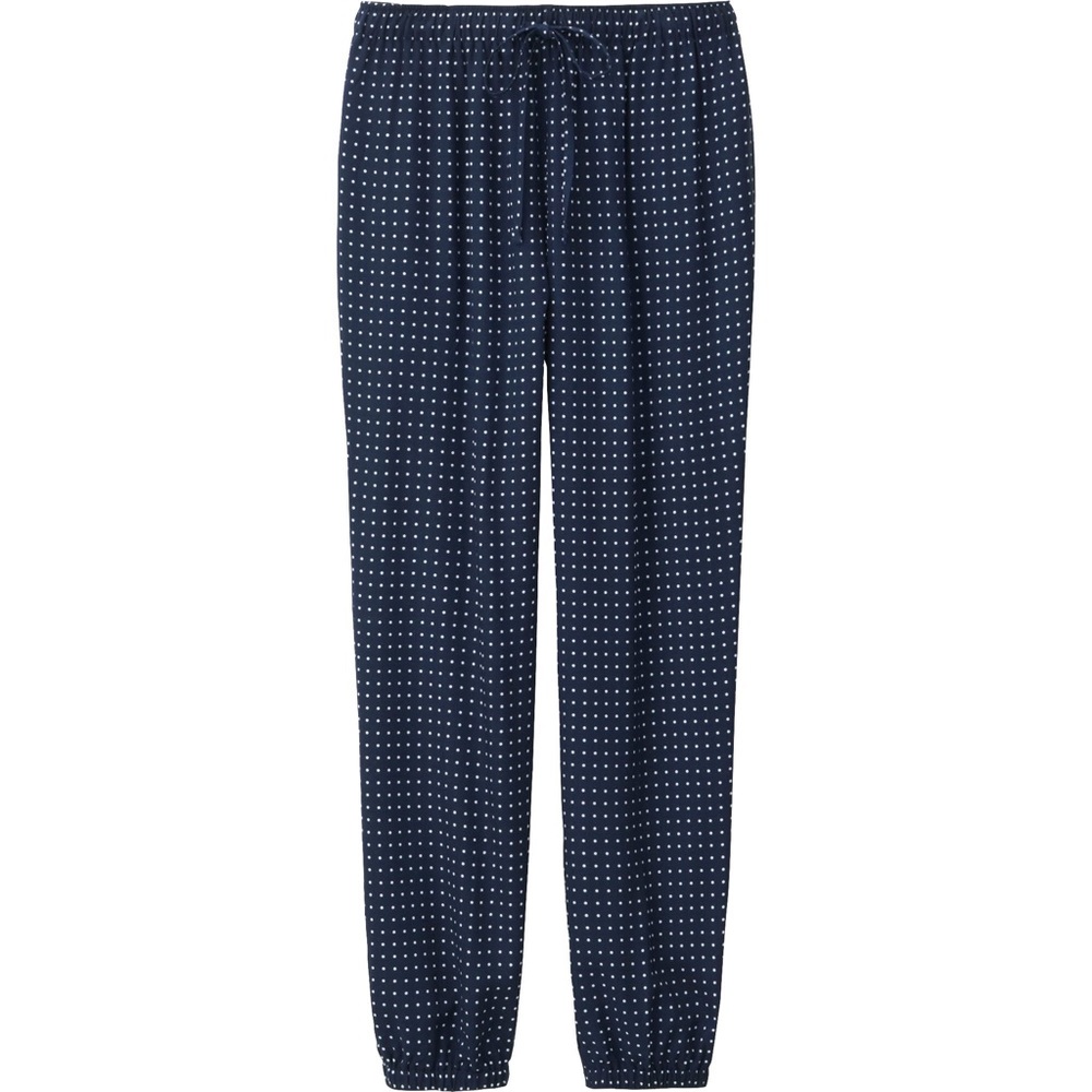 Uniqlo Women Drape Pants, M, Navy Dot